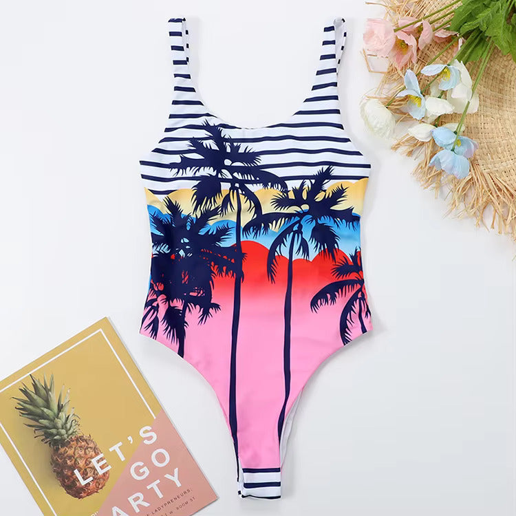 Turquoise High-Cut Scoop One-Piece