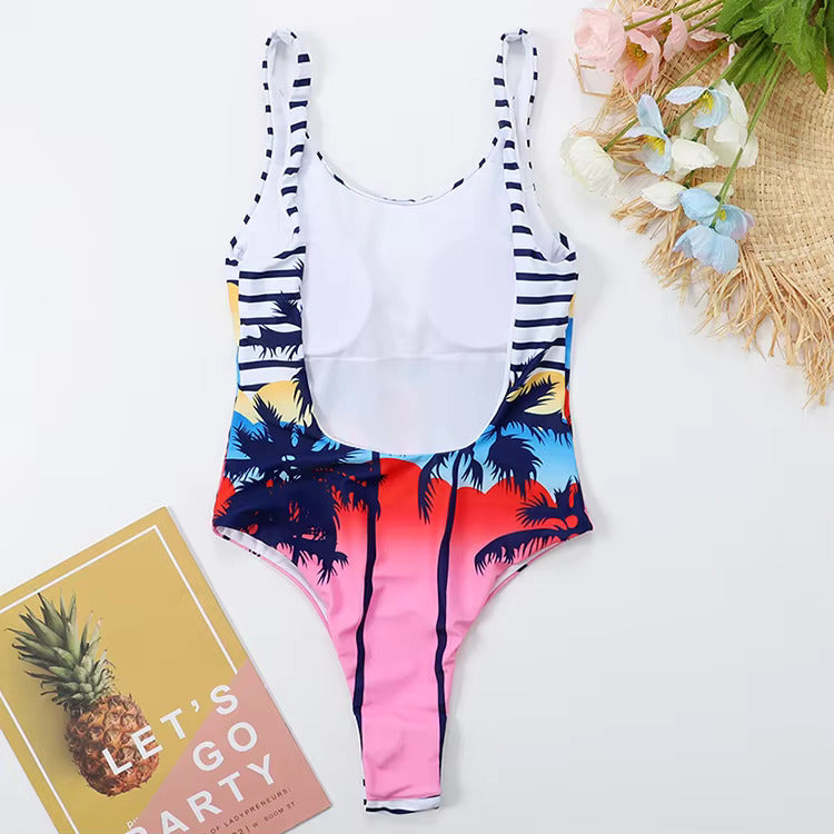 Turquoise High-Cut Scoop One-Piece